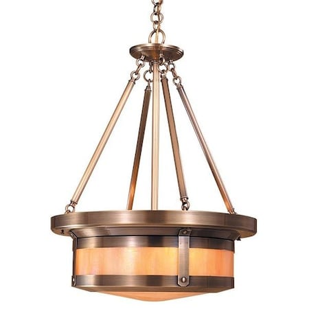 Arroyo Craftsman 20" Berkeley Open Top Pendant, Raw Copper, Amber Mica Glass BCMH-20M-RC